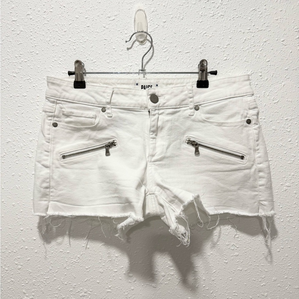 PAIGE  indio Zippered‎ Cut-Off Distressed Jean Shorts 27